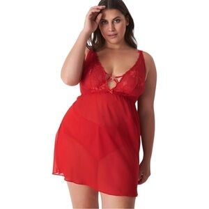 Lane Bryant Lace Heart Babydoll in Adrenaline Rush 22/24
